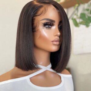 Short Bob Wigs 4x4 Brazilian Wave Lace Front Wigs For Black Women