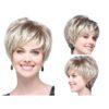 Lichtblonde Peruaanse korte bob, hittebestendig synthetisch pruikhaar