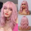Synthetic Wigs for Women Short Curly Hair Pink Cosplay