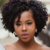 Afro Kinky Wig With Diagonal Bangs Synthetic Wig