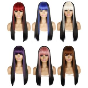 Lolita Cosplay Six Different Colors Long Straight Ombre Synthetic Wig for Women