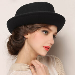 New 100% Wool  Classical Solid Color  Woolen Fedora Cap